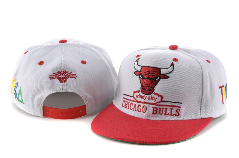 NBA Chicago Bulls White Red Hats